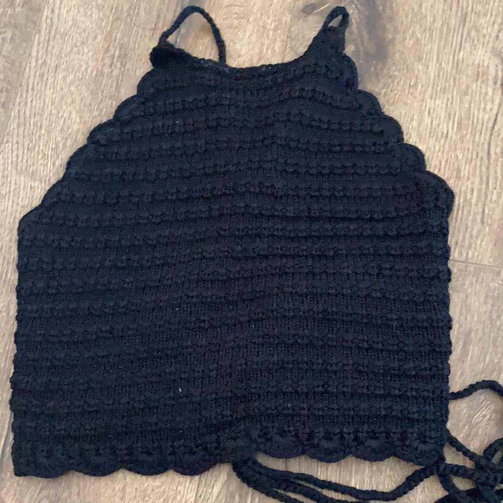cute black crochet top